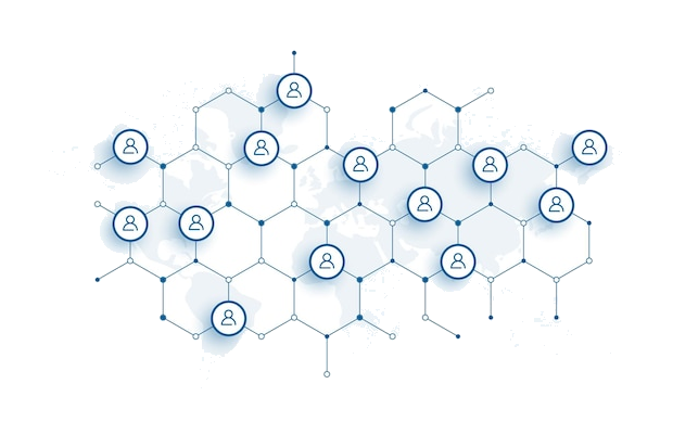 Illustration of a connected global network